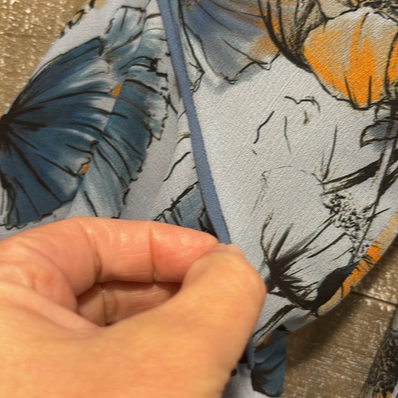 Prose & Poetry bell sleeved blue and orange floral blouse size XS - Picture 5 of 11